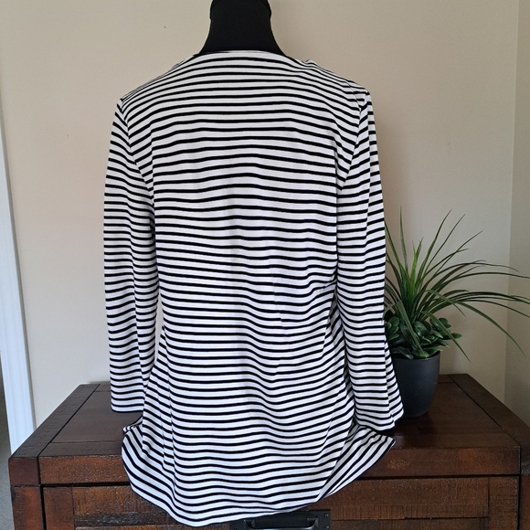 Autograph Striped Top Navy White Womens Medium Large UK 14 Nautical - Picture 3 of 14